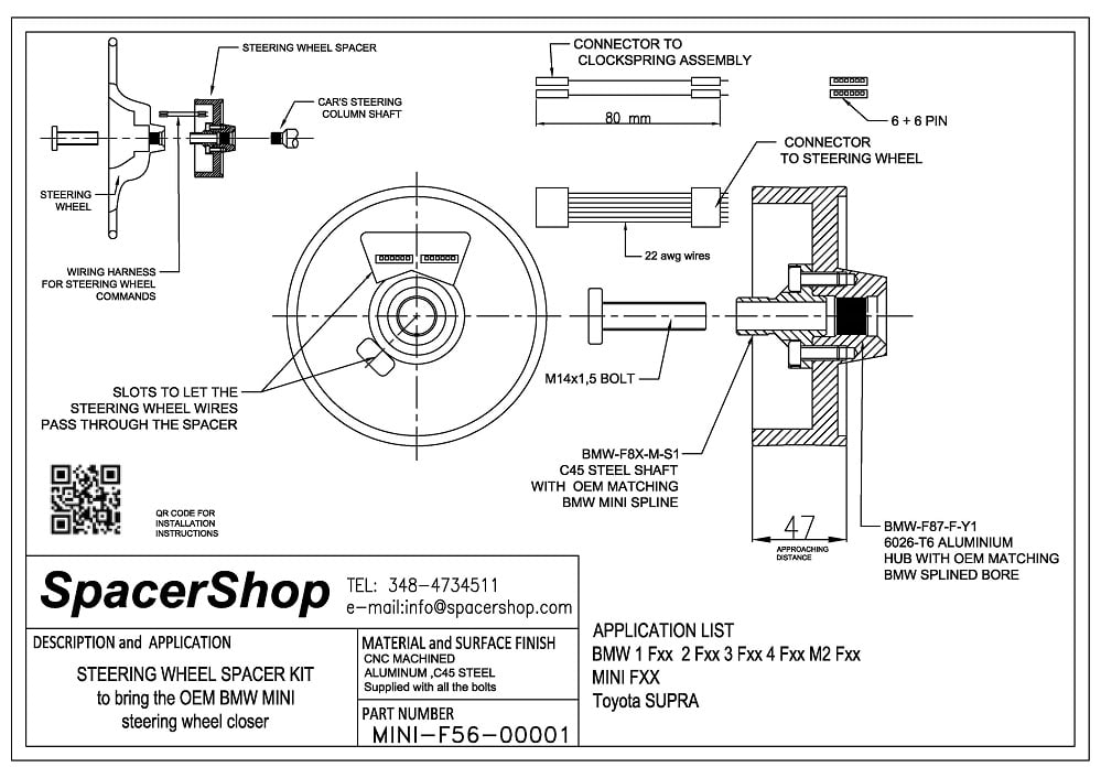 BMW 2 Series G87 M2 distanziale volante